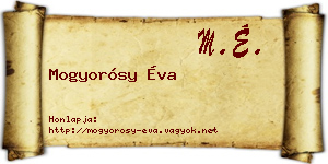 Mogyorósy Éva névjegykártya